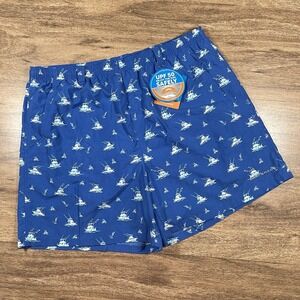 NWT Columbia PFG Men's‎ Large Blue Sailboat Nylon 6" Fishing Shorts